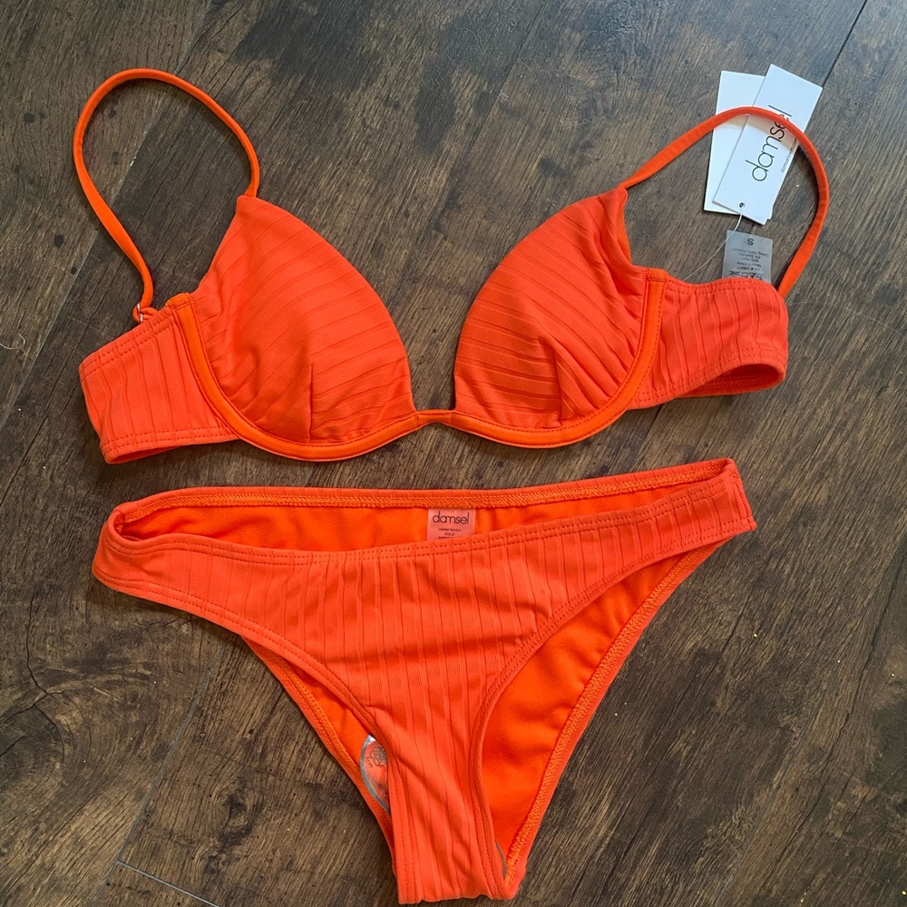 red orange push up bikini 🔥